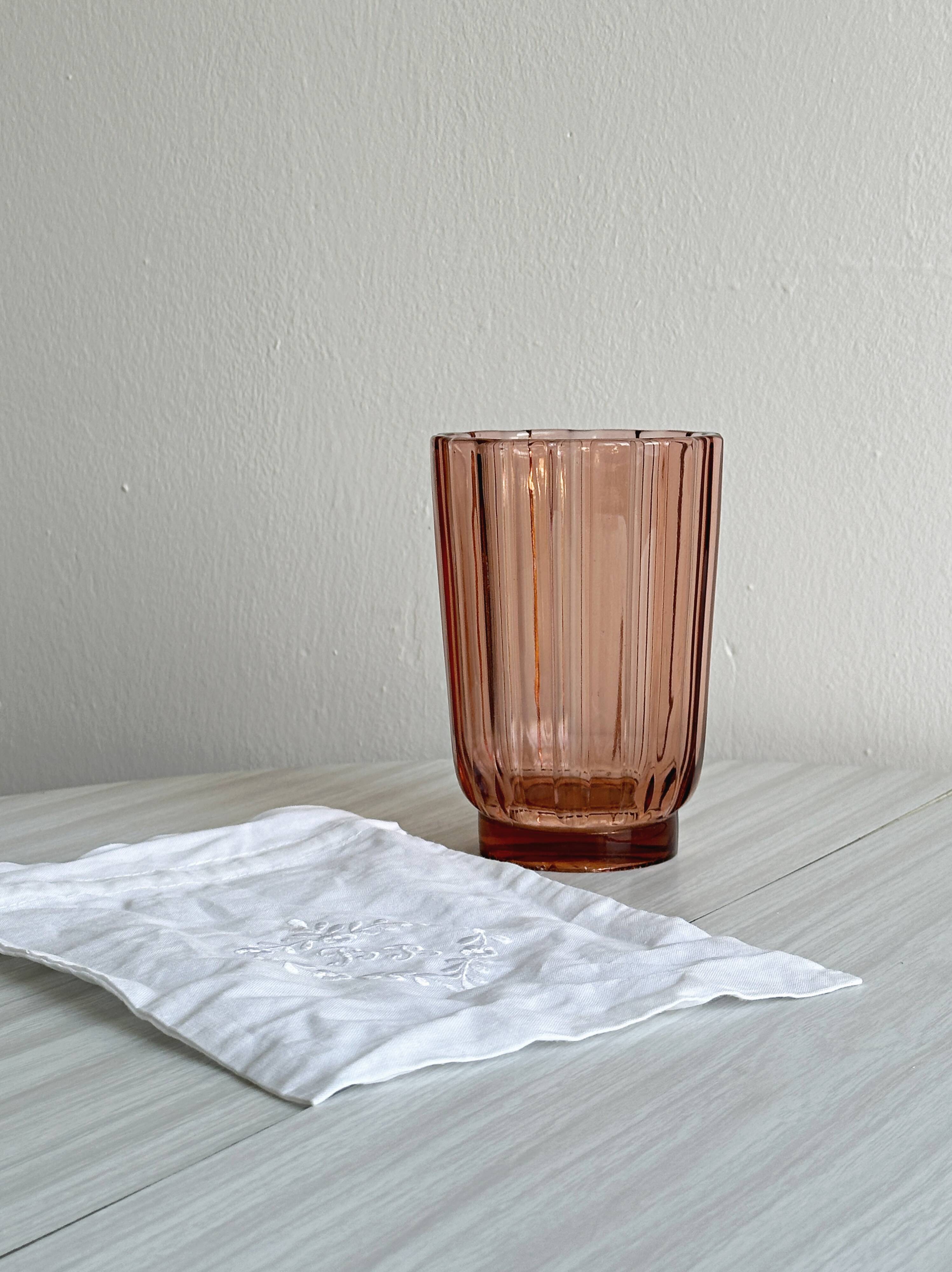 Translucent pink glass vase