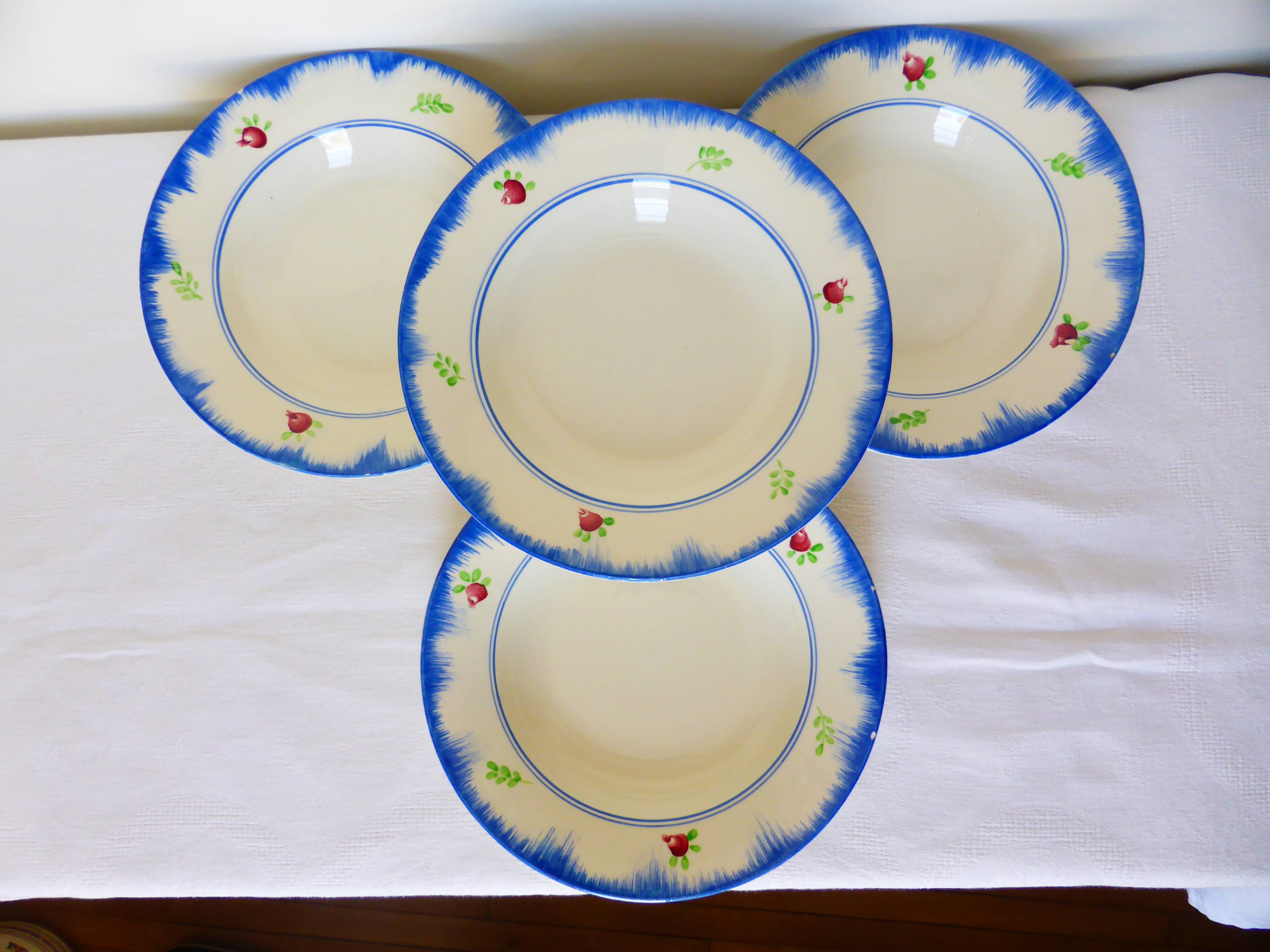 4 deep plates Gien model Bagatelle 210746