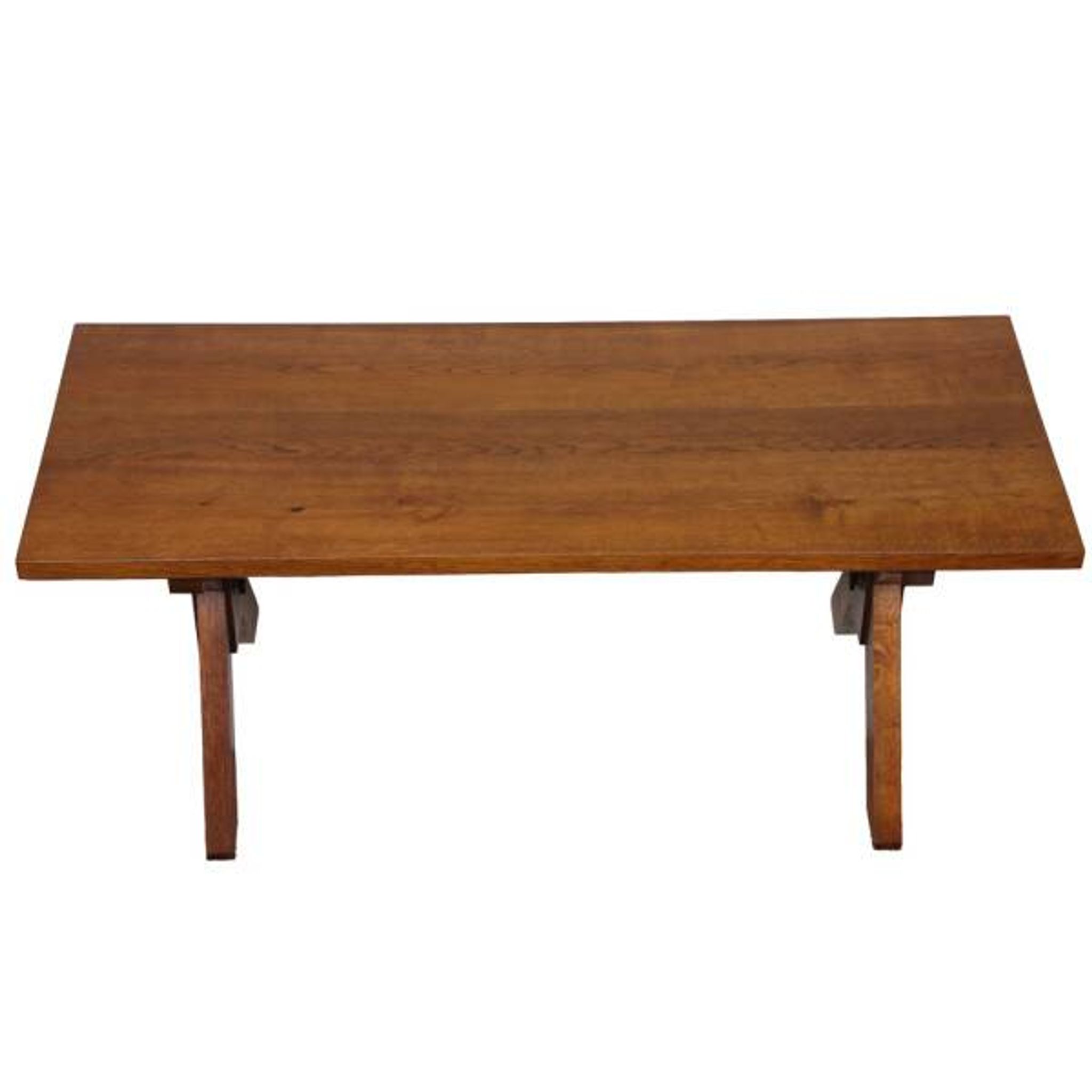 Table de repas en chêne massif, travail français, 1960