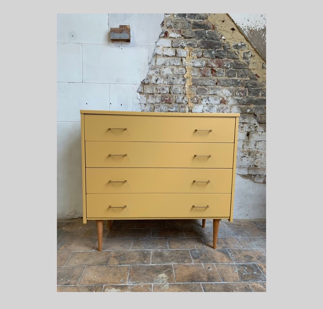 Vintage ochre chest of drawers