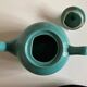 English teapot in turquoise ironstone earthenware 1L