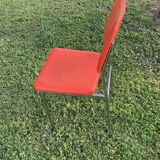 Série de 4 chaises vintage orange
