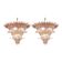 Luxury Pair of Pink “Palmette” Murano Glass Chandeliers in Mid-Century