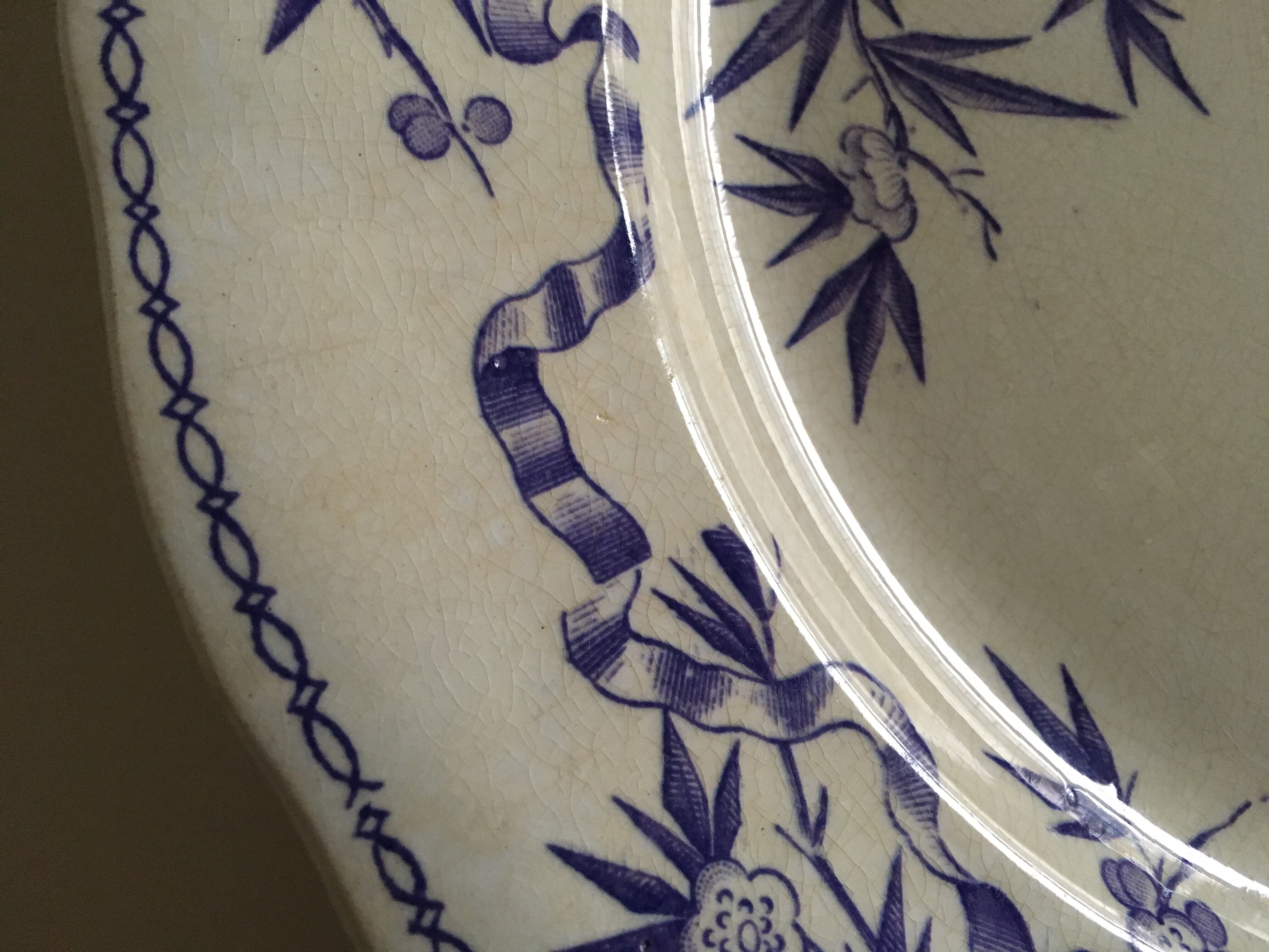 Plates flat earthenware sarregemines circa 1870 purple thorns
