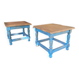 Paire de tables basses de ferme Chêne