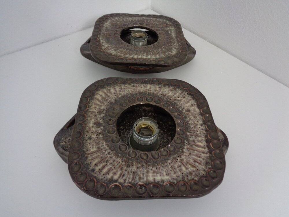 German Pop Art ceramic wall lamps, 1970s, set of 2