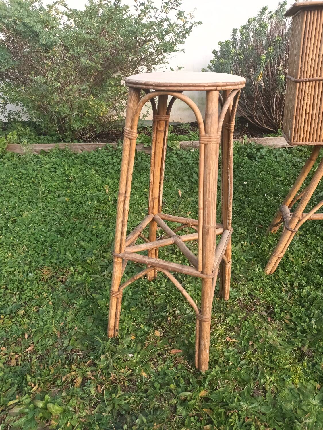 Bar en rotin vintage