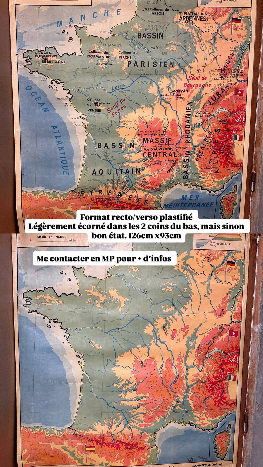 Grande carte d’école vintage