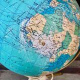 Globe world map old glass light vintage design 1970