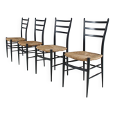Set of 4 "Spinetto" dining chairs from Chiavari, Italy, 1950s