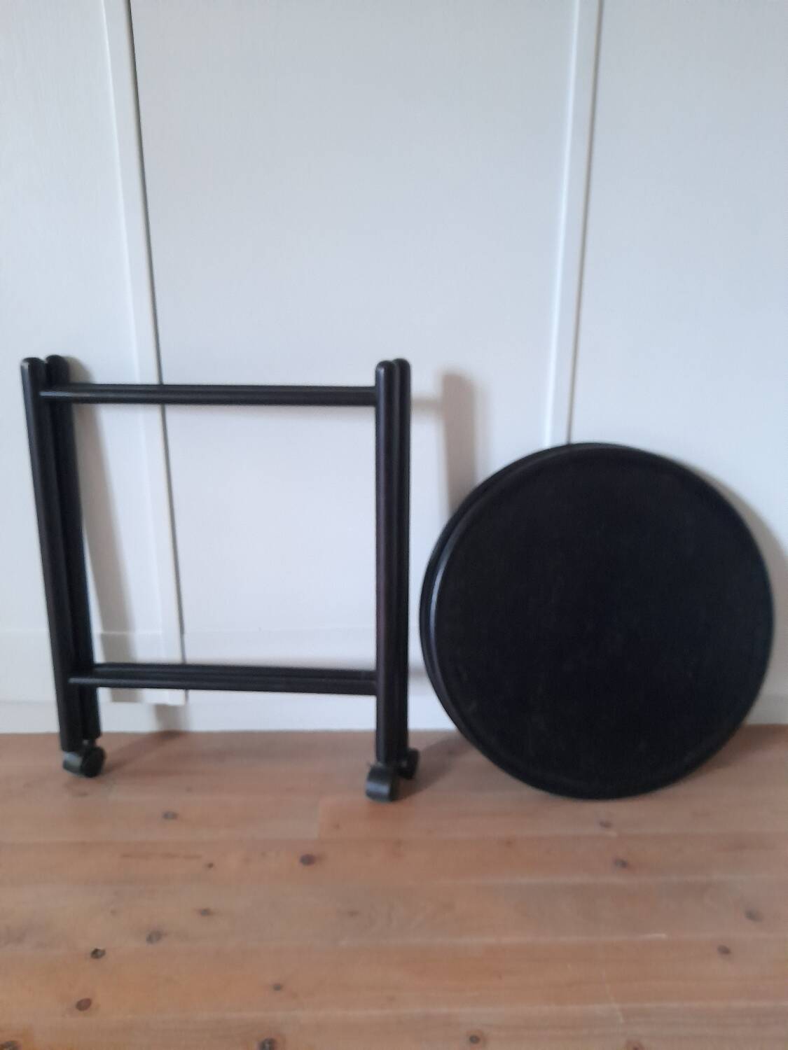 Danish folding dessert trolley with 2 trays, 1980s.