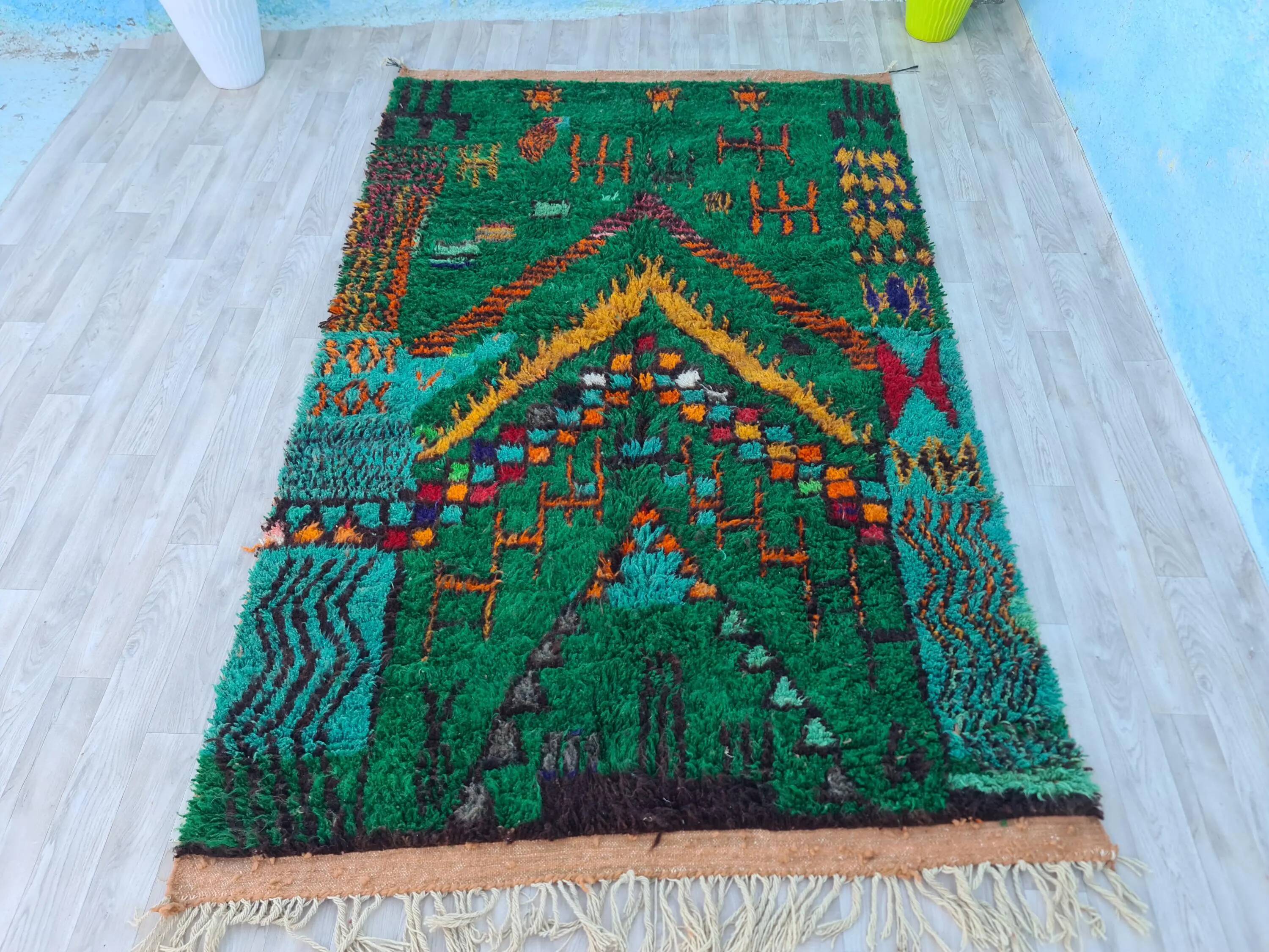Tapis berbère naturel fait main 3x2 m