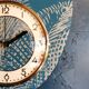 Vintage clock asymmetrical silent wall pendulum "Golden Green"