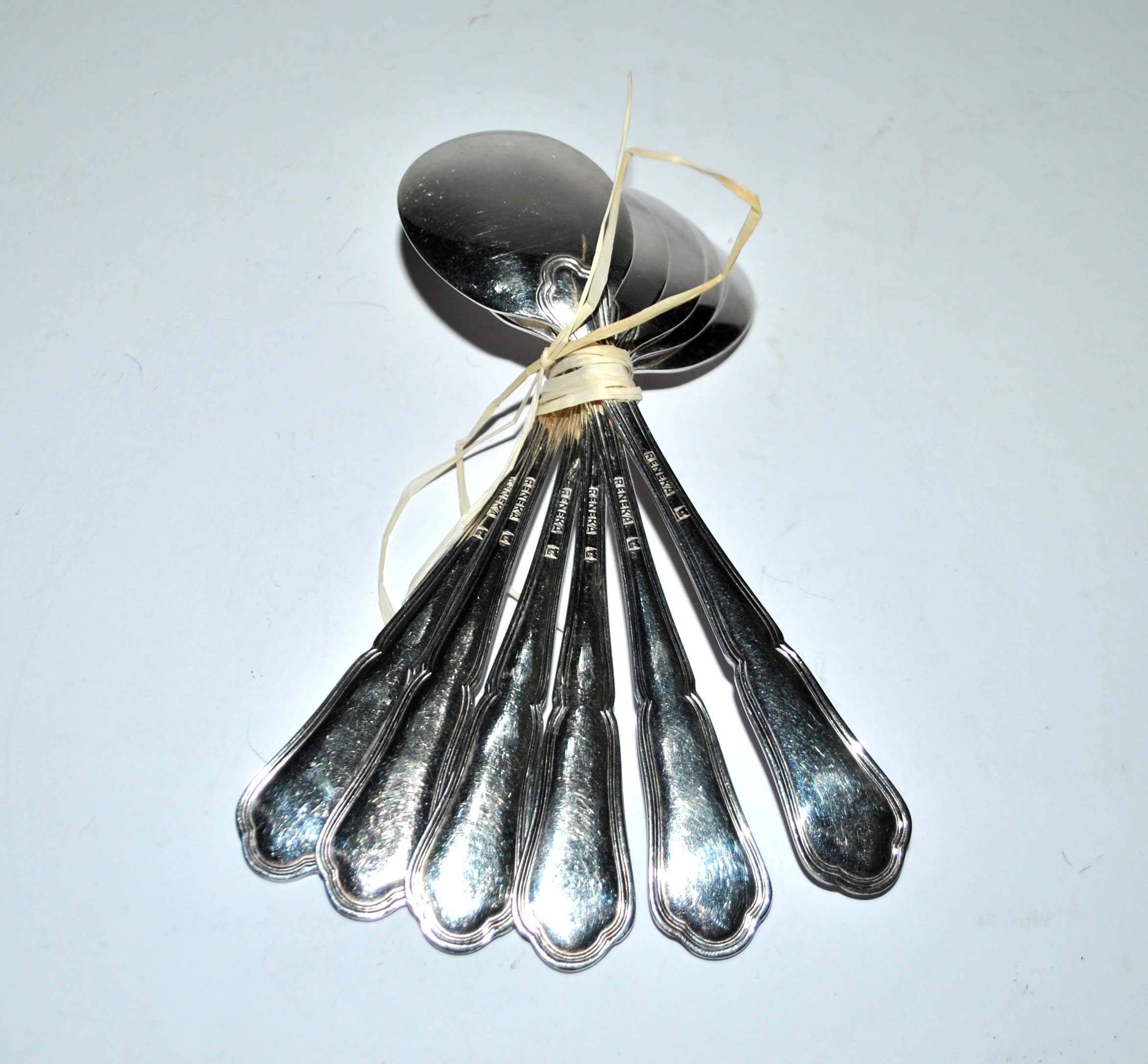 Set of 6 RENEKA ice cream spoons Victoria contour model 13.5cm