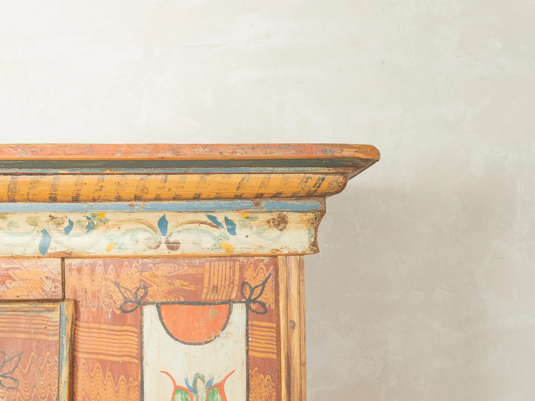 18th century farmer's cabinet with hand painting