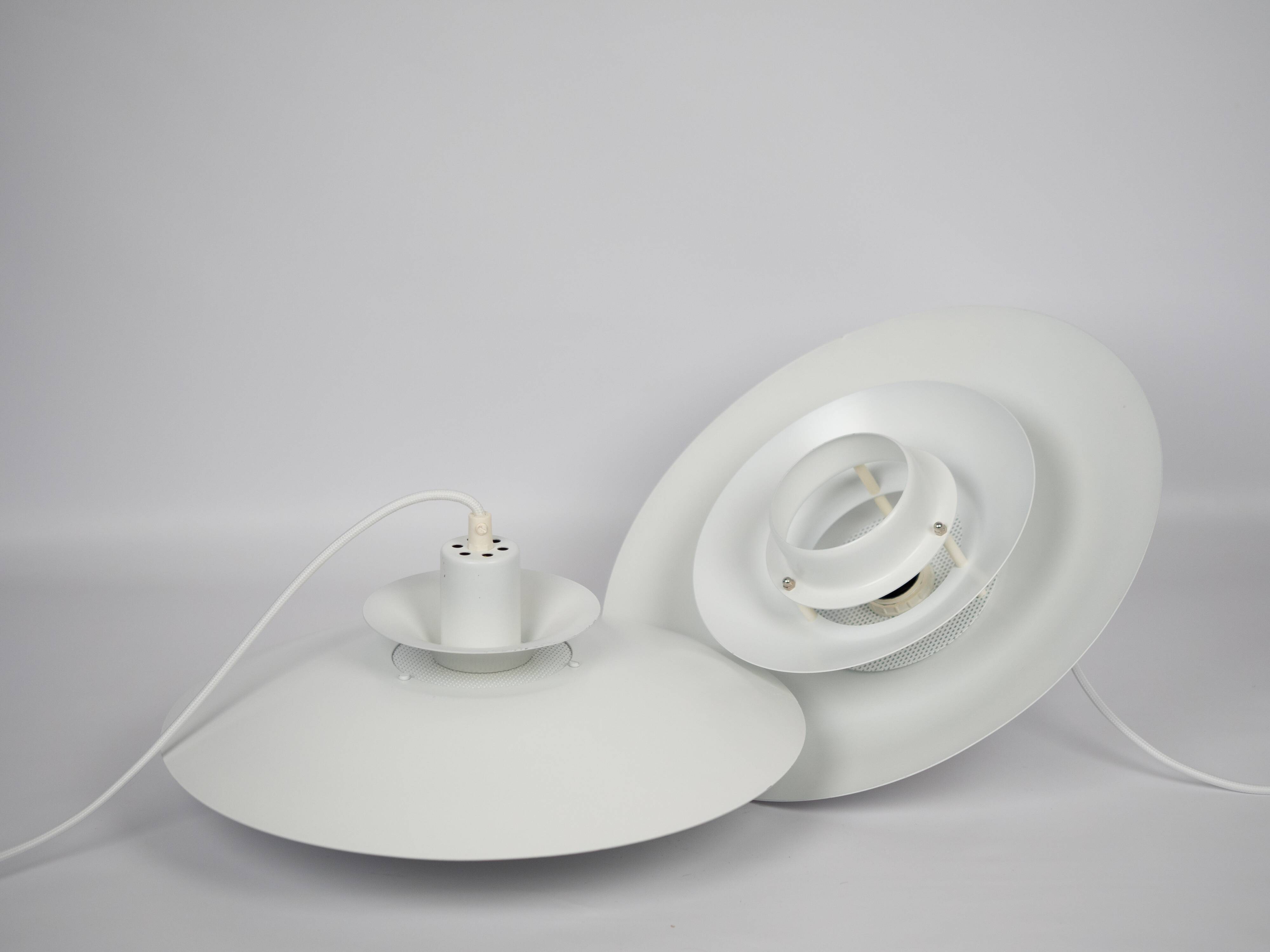 Pair of 2 vintage pendant lamps Volga by Kurt Wiborg, Jeka, 1980s