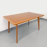 Rectangular wooden and ceramic dining table from the 50s and 60s