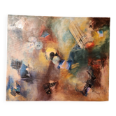 Tableau abstrait Technique mixte huile sur toile et collage Apocalypse