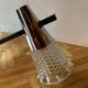 Vintage chandelier in chrome metal, steel and molded glass -3 branches