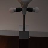 Goffredo Reggiani Chrome Square Table Lamps, Italy, 1960s