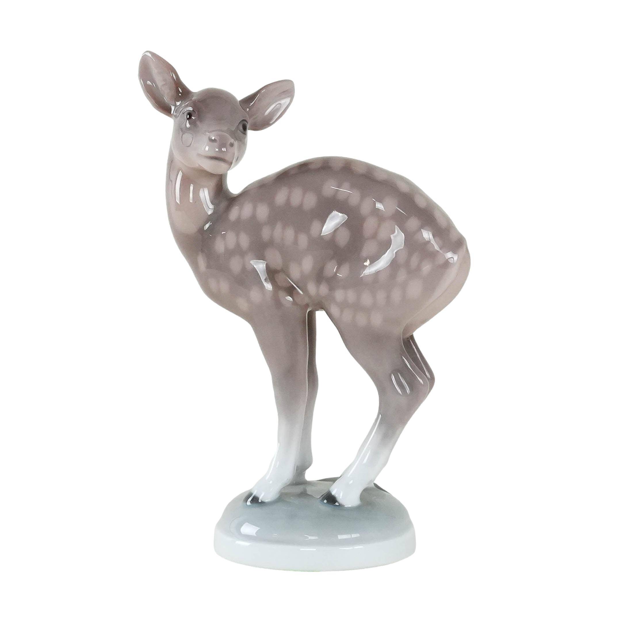 Porcelain deer figurine, Danish design, 1970s, manufacturer: Bing & Grøndah