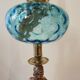 Large kerosene lamp mounted on bronze statue. Late nineteenth century