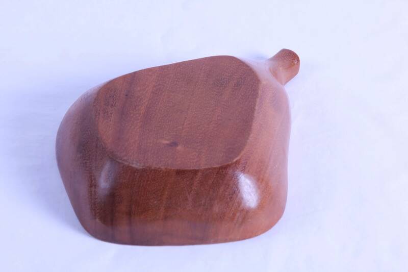 Pair of pear-shaped wooden trinket trays
