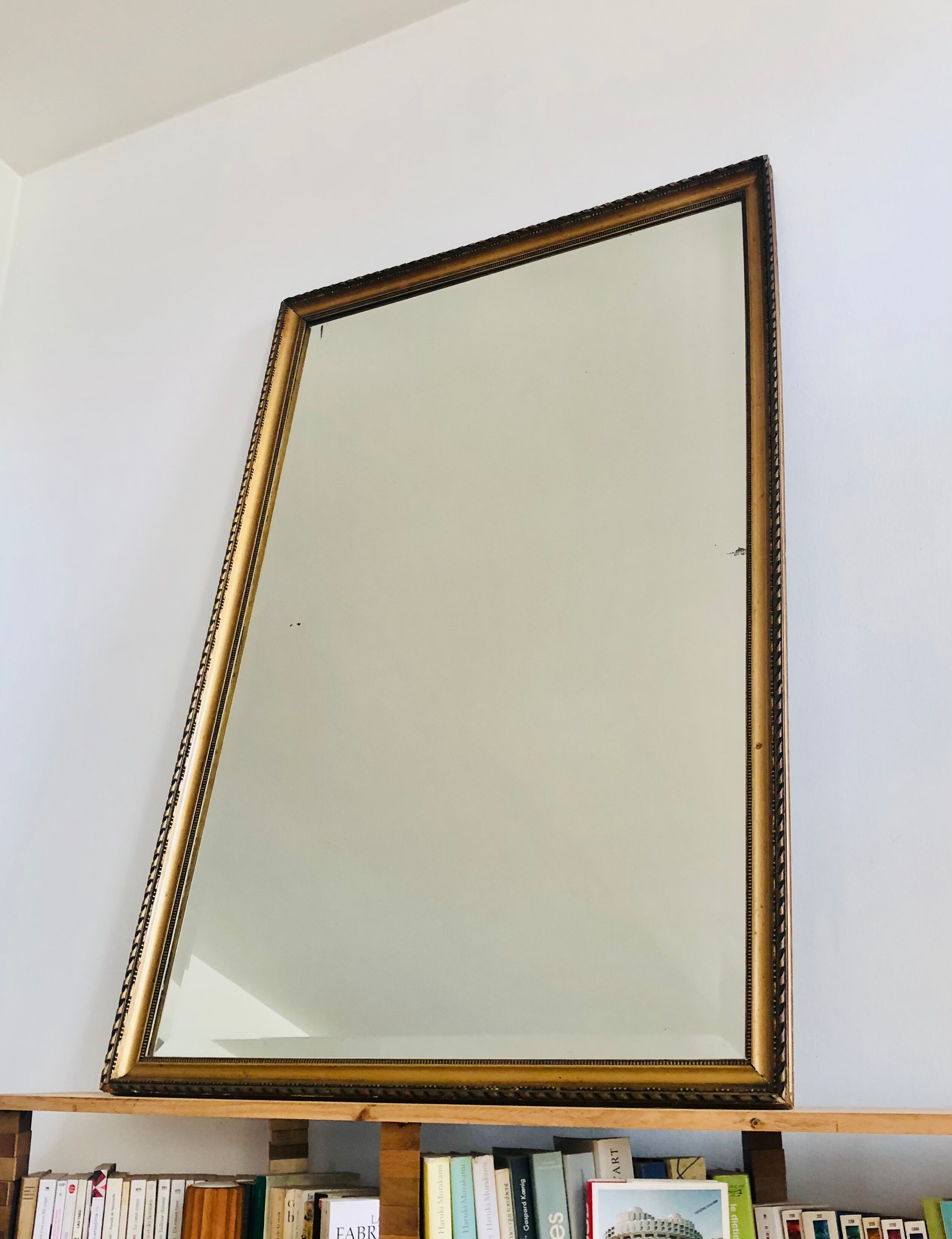 Old mirror in wood and gilded stucco, 114 x 93 cm