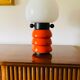 Lampe de table orange space age, F.lli Faver Italie, années 1970