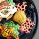 Vallauris, 1950s, Earthenware Plate Decorated With A Fish, A Seahorse And Corals.
