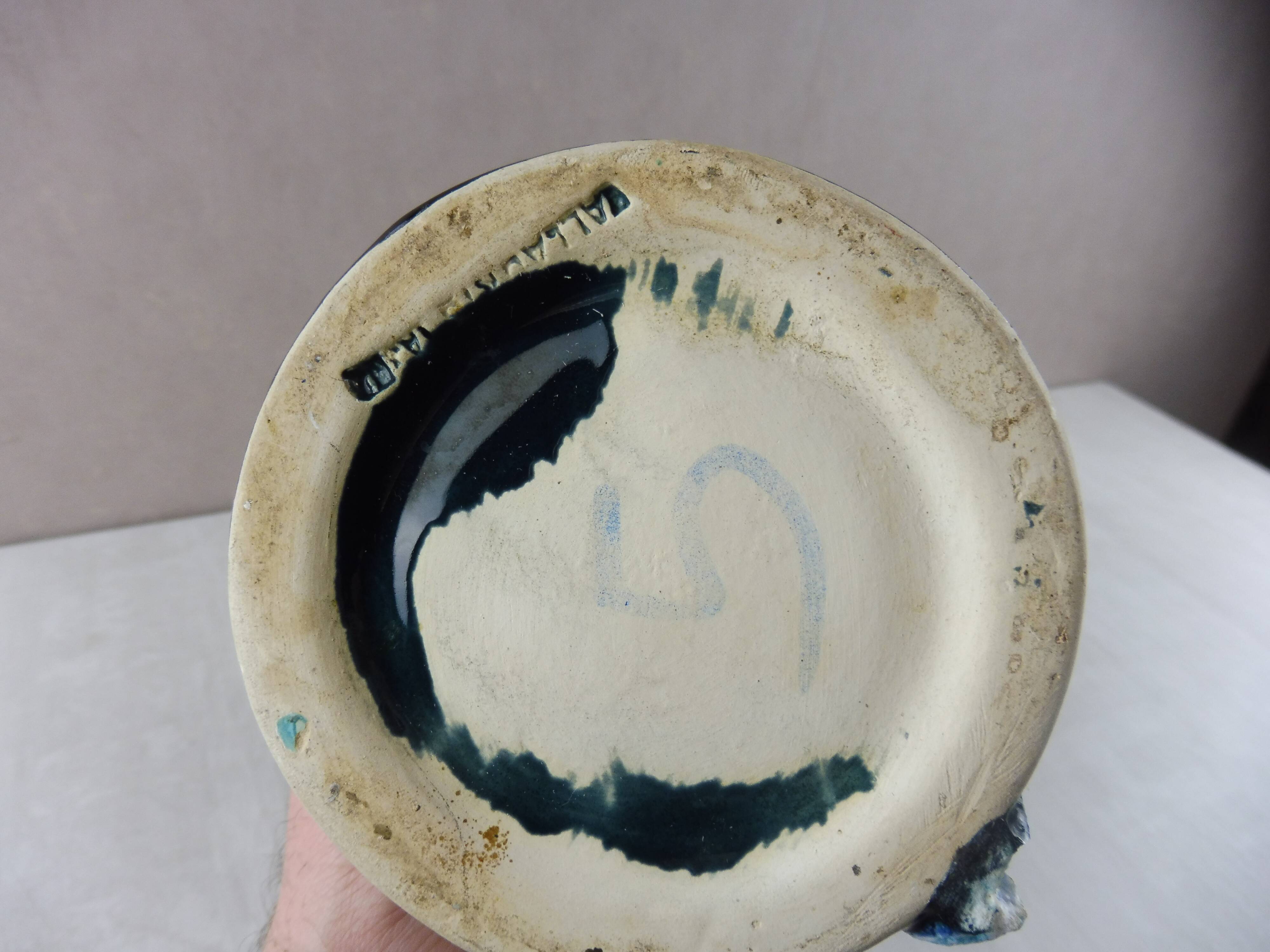 Old roll vase, sea foam, Fat Lava, Vallauris