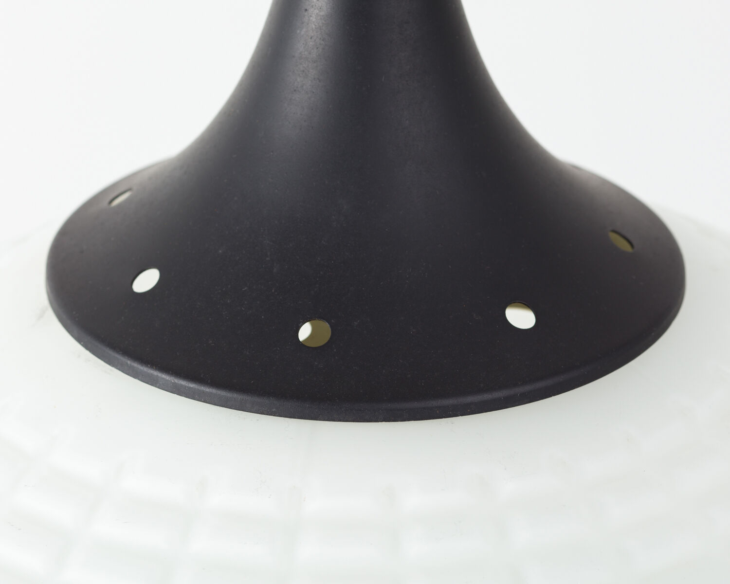 Opaline glass hanging lamp 1950