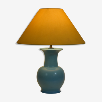 Lampe en céramique bleue de Jean Roger