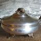 Alpaca silver metal serving dish with flowers