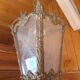 Small chandelier / lantern in bronze with etched glass - Louis XV style