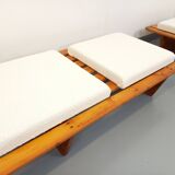 Pair of vintage  Perriand style  pine benches
