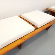Pair of vintage  Perriand style  pine benches