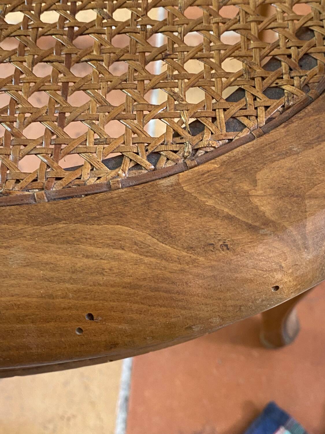 Louis XV style caned armchair