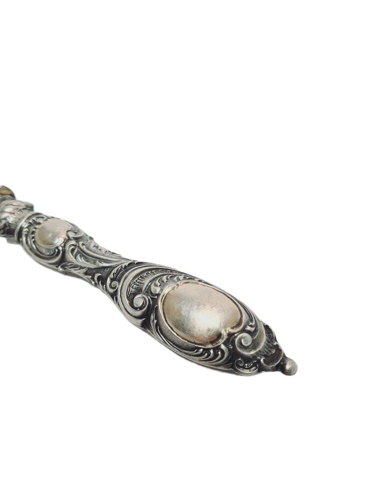 Classicist silver roast fork, France, 1880s