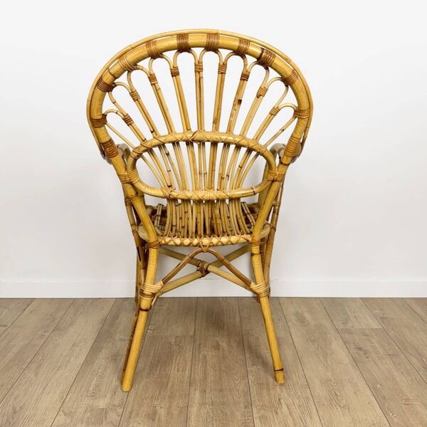 Fauteuil bambou et rotin adulte années 60