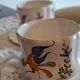 Set of 2 cups and saucers signed MARTRES (Jodra)