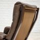 Fauteuil en cuir de meuble marron, années 1970, design scandinave,