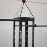 Wooden and brass coat rack, set of 4, 1970s