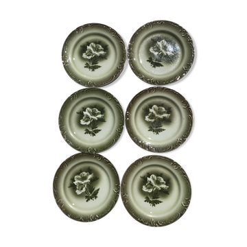 6 Gien dessert anemones opaque porcelain porcelain
