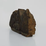 Piece of Indonesian wooden basrelief, chameleon. XIXth