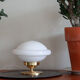 Bedside lamp desk brass globe opaline glass white art deco old