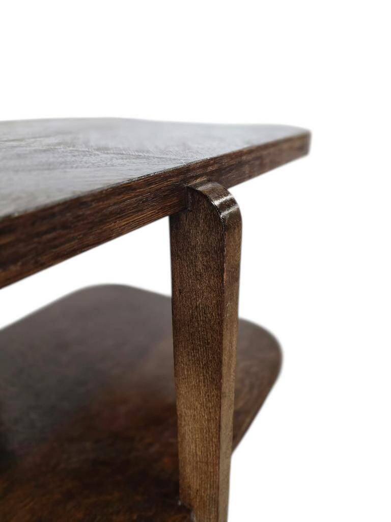 Table d'appoint art déco vintage en bois