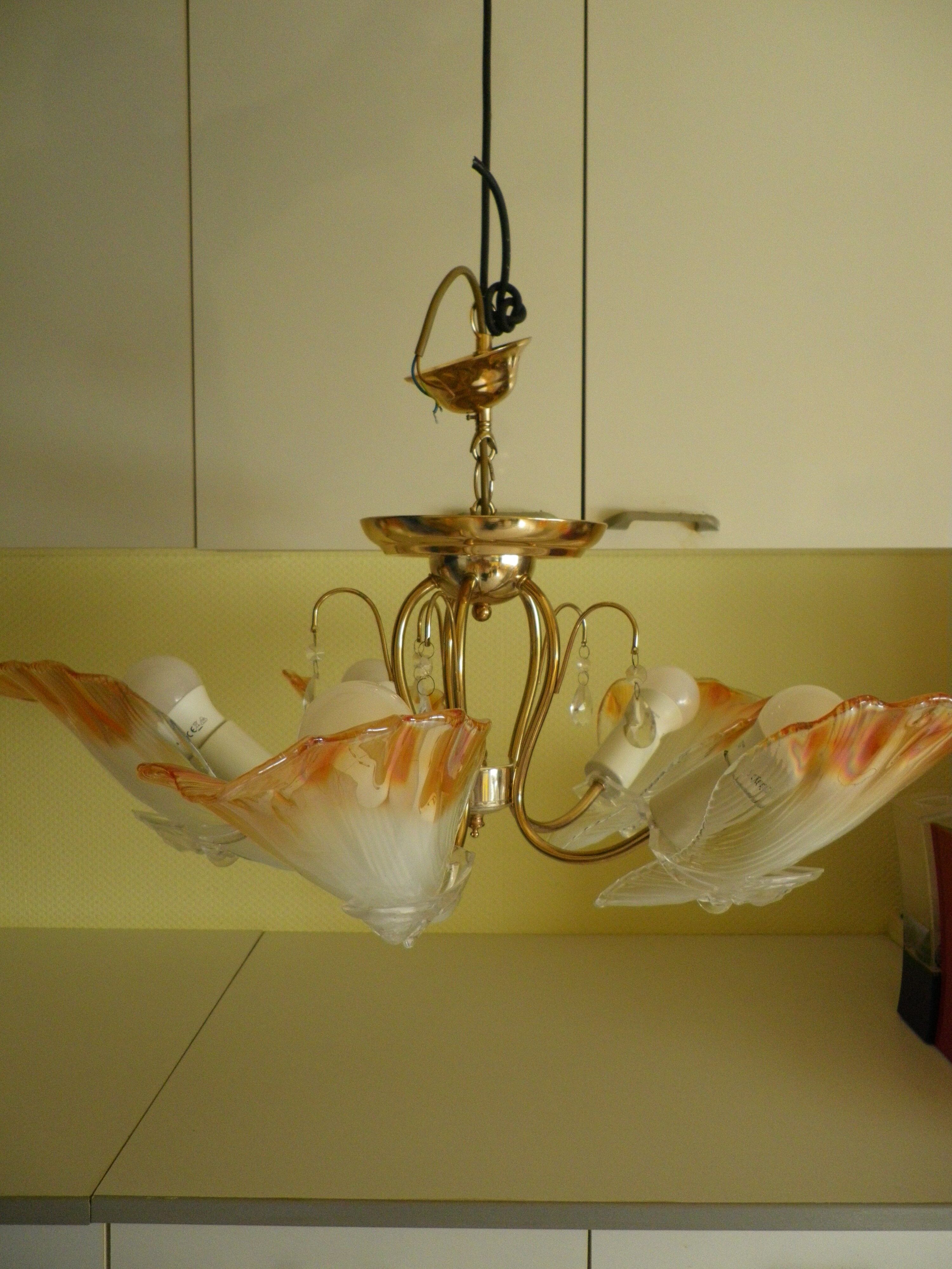 Chandelier to 5 branches art deco 1980