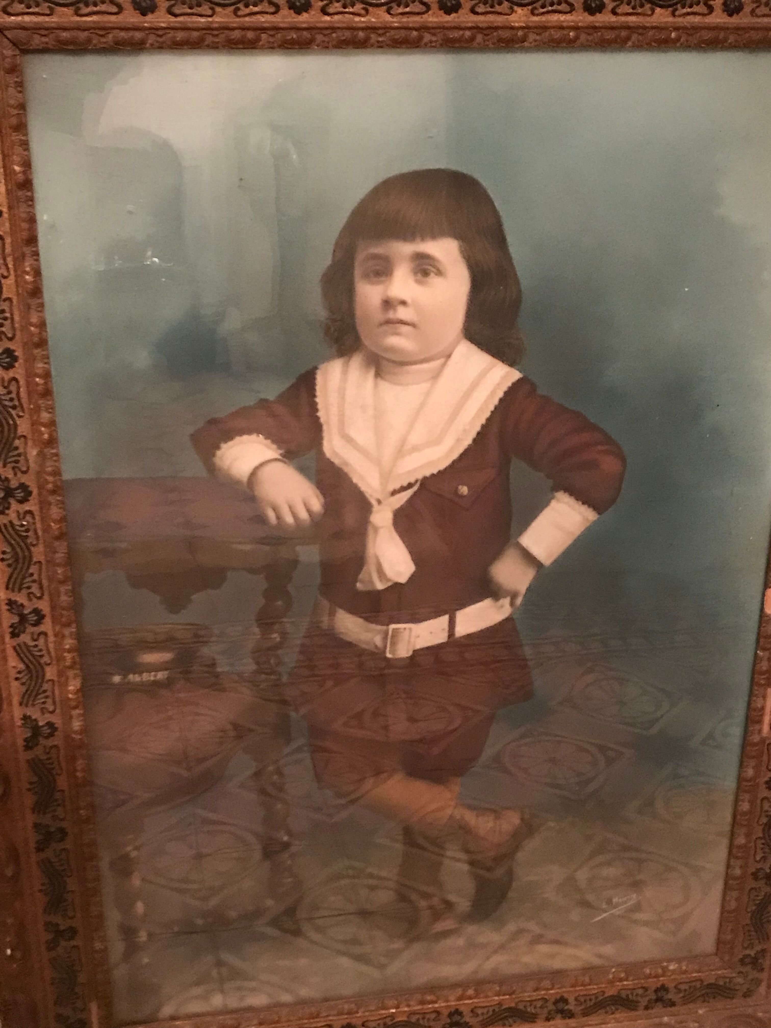 Pastel portrait of an early 20th century child