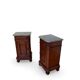 A pair of antique walnut bedside tables from the 1890s.